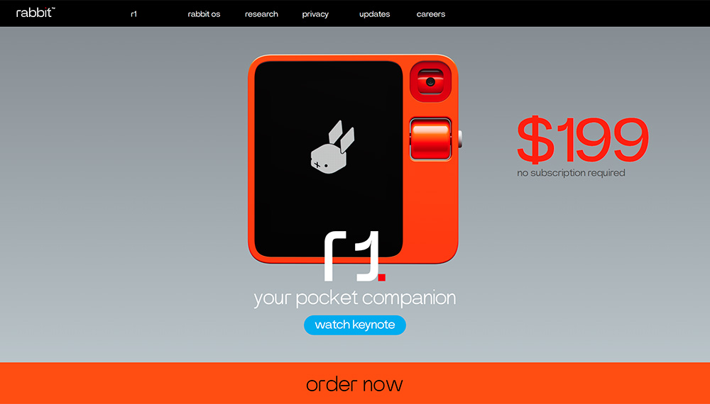 根據(jù)你的命令控制你手機(jī)上的應(yīng)用：Rabbit R1 AI伴侶