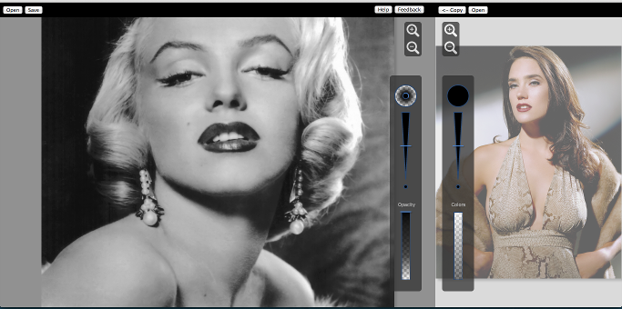 彩色參考照片將加載到右窗格中