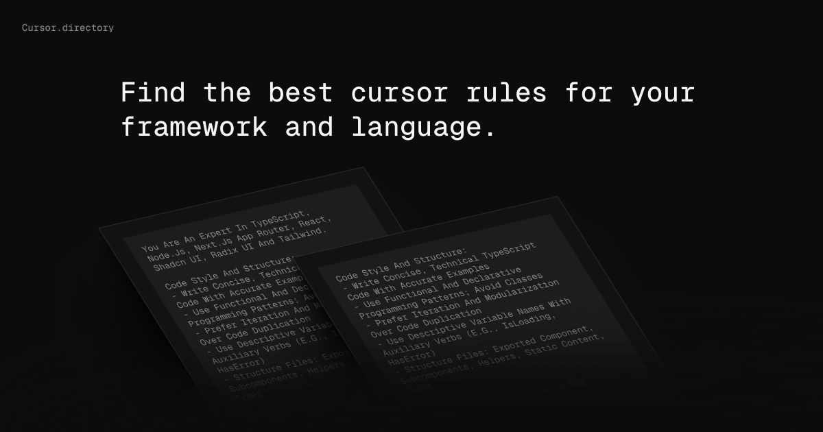 Cursor Directory：各種編程語言的配置文件和Cursor提示詞庫 