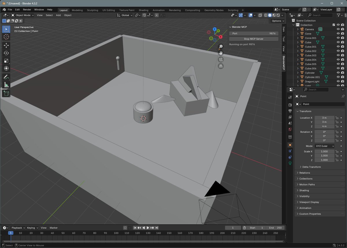 BlenderMCP： 實(shí)現(xiàn)Claude AI與Blender交互，通過提示詞進(jìn)行3D建模、場景創(chuàng)建和操作。.jpg